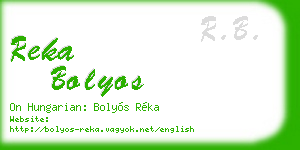 reka bolyos business card