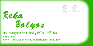 reka bolyos business card